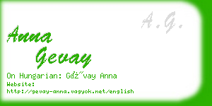 anna gevay business card